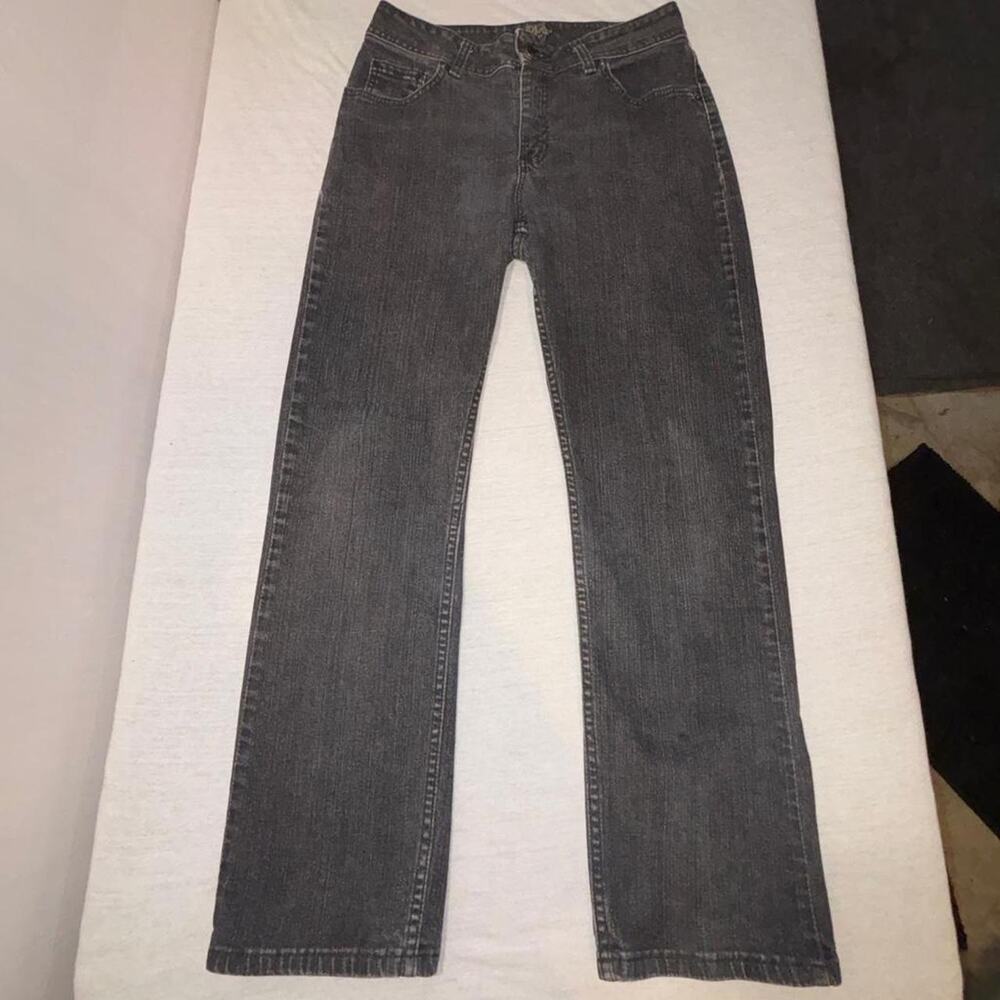Riders by Lee vintage y2k women's black/charcoal-wash denim jeans relaxed sz10P